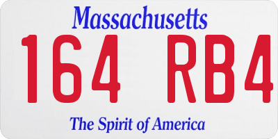 MA license plate 164RB4