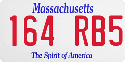 MA license plate 164RB5