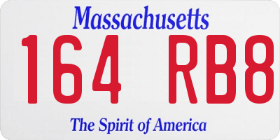 MA license plate 164RB8