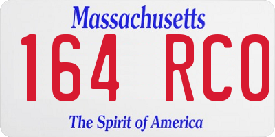 MA license plate 164RC0