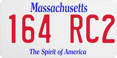 MA license plate 164RC2