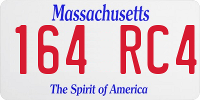 MA license plate 164RC4