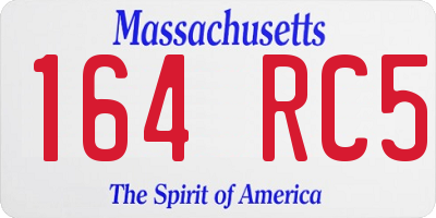 MA license plate 164RC5