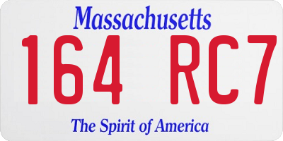 MA license plate 164RC7