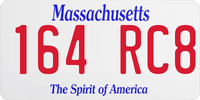 MA license plate 164RC8