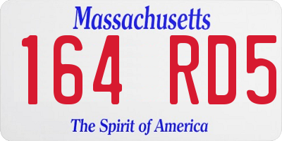 MA license plate 164RD5