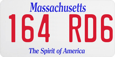 MA license plate 164RD6