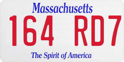 MA license plate 164RD7