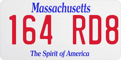 MA license plate 164RD8