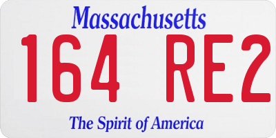 MA license plate 164RE2