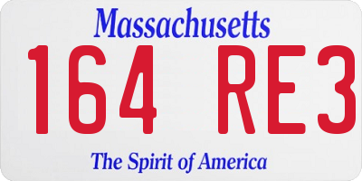 MA license plate 164RE3