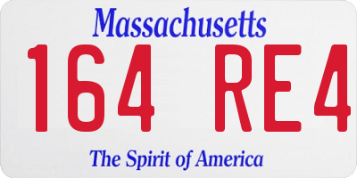 MA license plate 164RE4