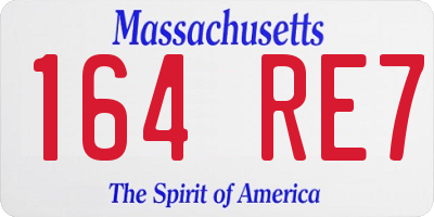 MA license plate 164RE7