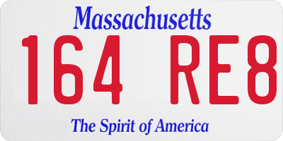 MA license plate 164RE8
