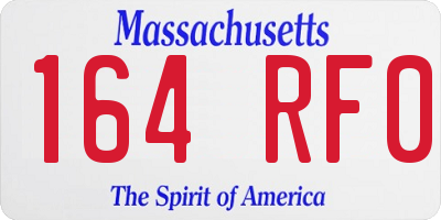 MA license plate 164RF0