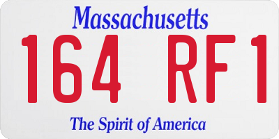 MA license plate 164RF1