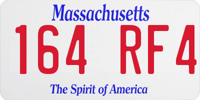 MA license plate 164RF4