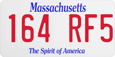 MA license plate 164RF5