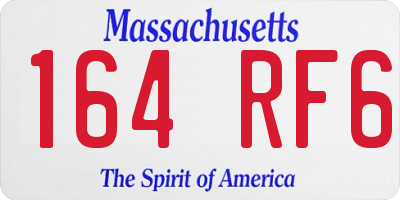 MA license plate 164RF6