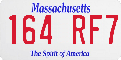 MA license plate 164RF7