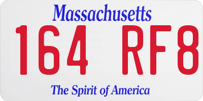 MA license plate 164RF8