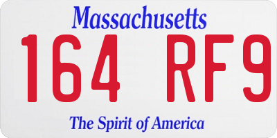 MA license plate 164RF9