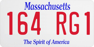 MA license plate 164RG1