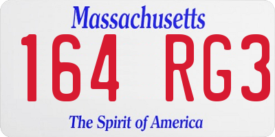 MA license plate 164RG3
