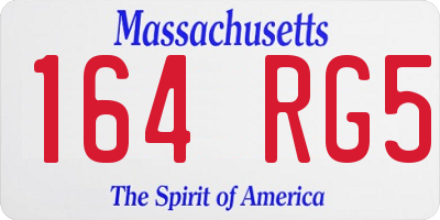 MA license plate 164RG5