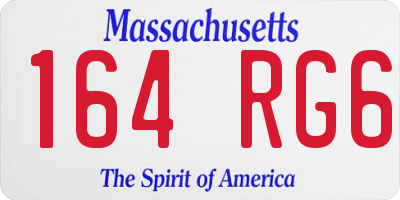 MA license plate 164RG6