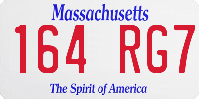 MA license plate 164RG7
