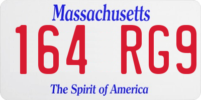 MA license plate 164RG9