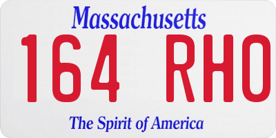 MA license plate 164RH0