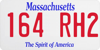 MA license plate 164RH2