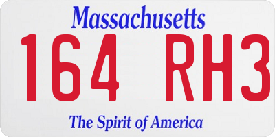 MA license plate 164RH3