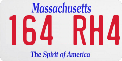 MA license plate 164RH4