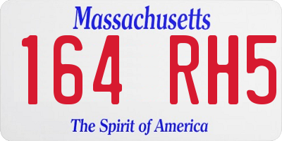 MA license plate 164RH5