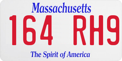 MA license plate 164RH9