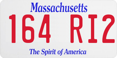 MA license plate 164RI2