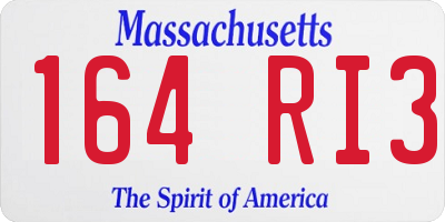 MA license plate 164RI3
