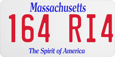 MA license plate 164RI4