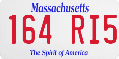 MA license plate 164RI5