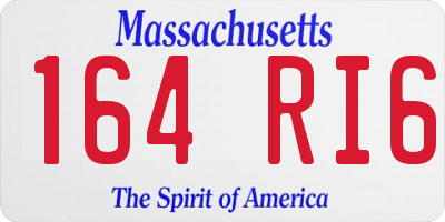 MA license plate 164RI6