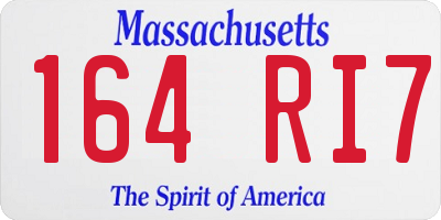MA license plate 164RI7