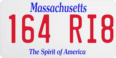 MA license plate 164RI8