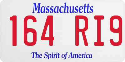 MA license plate 164RI9
