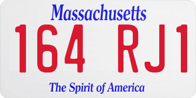 MA license plate 164RJ1