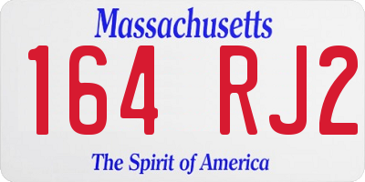 MA license plate 164RJ2