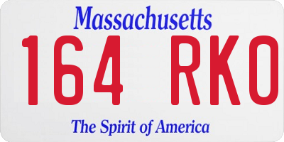 MA license plate 164RK0