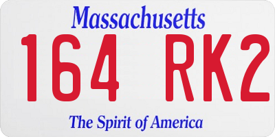 MA license plate 164RK2